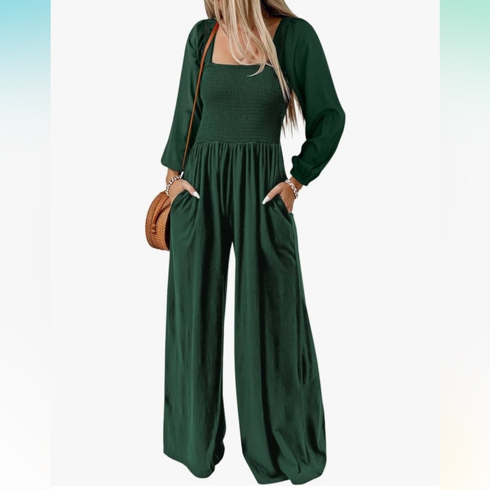 Amazon green long sleeve jumpsuit